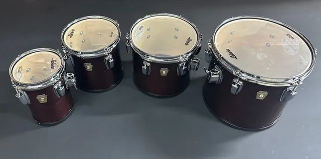 Ludwig High-Range Set of Concert Toms with Stands - Mahogany Stain