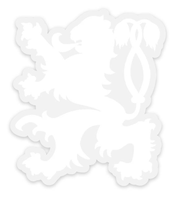White Waldo Sticker (3", Clear Border)