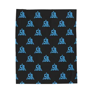 50th Anniversary Baby Blue LogoVelveteen Plush Blanket