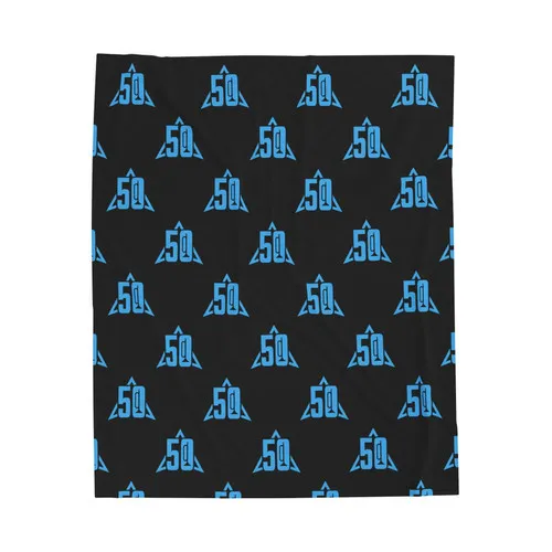 50th Anniversary Baby Blue LogoVelveteen Plush Blanket