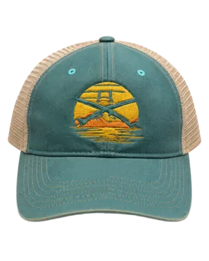 Teal Sunset Mesh Snapback