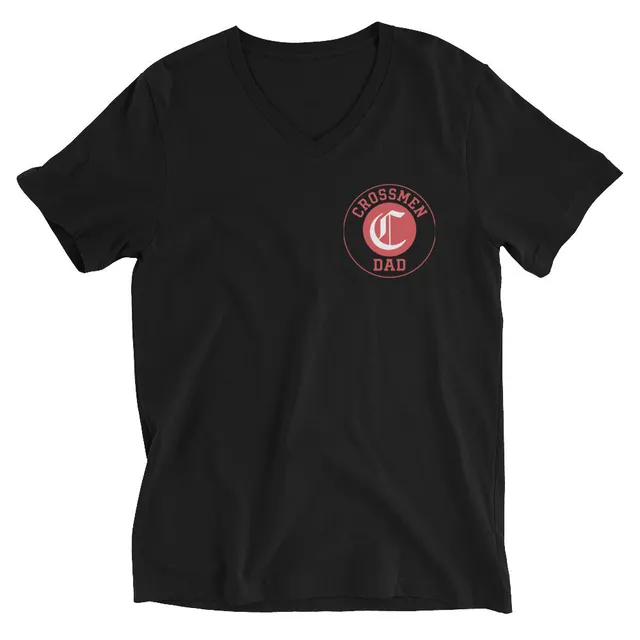 Distressed Crossmen Dad Short Sleeve V-Neck (Black, Grey, or White)