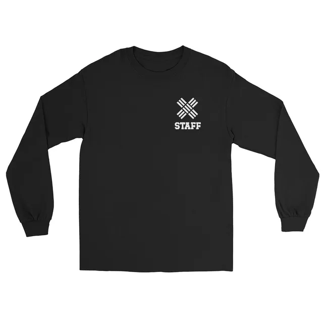 Staff White X Men’s Long Sleeve Shirt (Black, Red, Gray)