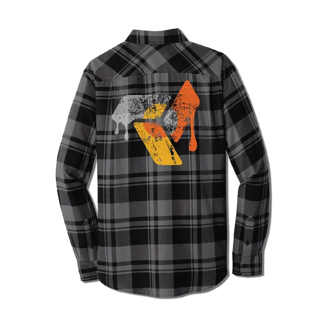 RCC Distressed Plaid Flannel Shirt