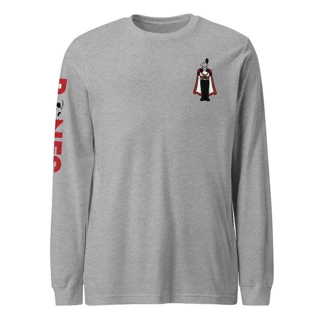 X-Bones with Verticle "Bones" sleeve Long Sleeve Shirt (Grey or White)