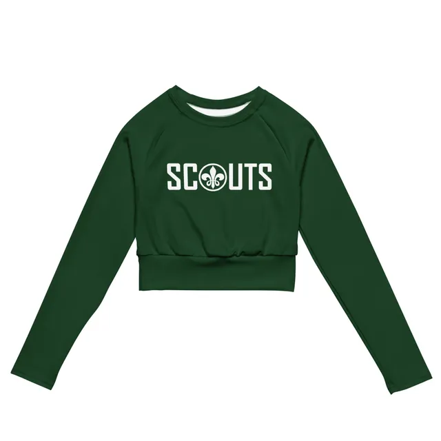 Green Long-Sleeve Crop Top