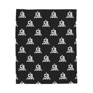 50th Anniversary White Logo Velveteen Plush Blanket