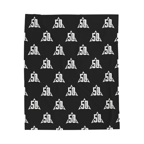 50th Anniversary White Logo Velveteen Plush Blanket