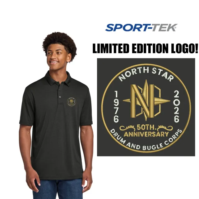 North Star Drum & Bugle Corps Sport-Tek® Endeavor Polo, LIMITED EDITION 50th ANNIVERSARY LOGO, Adult Unisex/Men’s Fit, #ST467