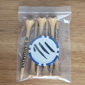 Golf Tees 6PK and Ball Marker - Natural Color