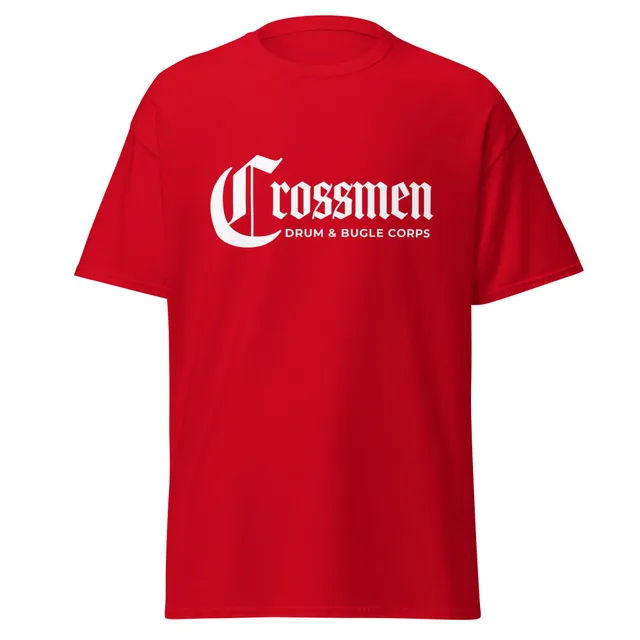 Unisex red Old English Crossmen Tee