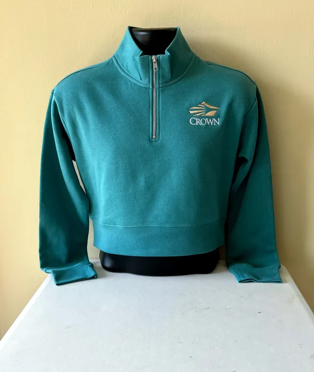 Cropped 1/4 Zip (Eucalyptus Blue)