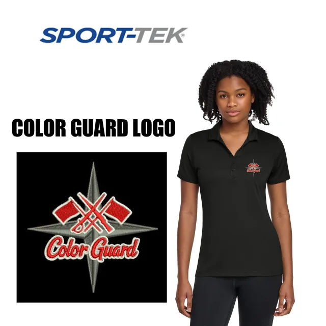 North Star Drum & Bugle Corps Sport-Tek® Women's PosiCharge® Re-Compete Polo, COLOR GUARD logo, Women’s Fit, #LST725