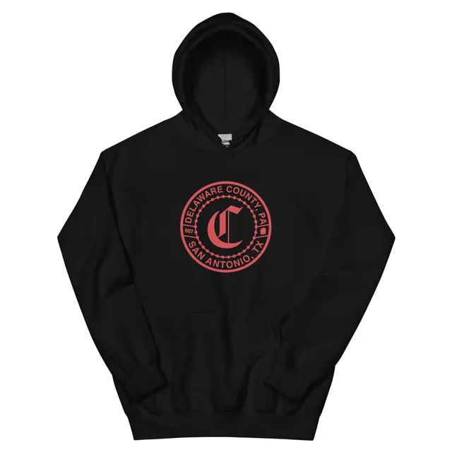 Red-DelCo-C-Coin Hoodie in Black, Gray and White