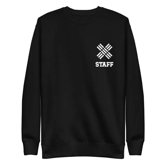 Staff White-X Sweatshirt (black, red, & gray)