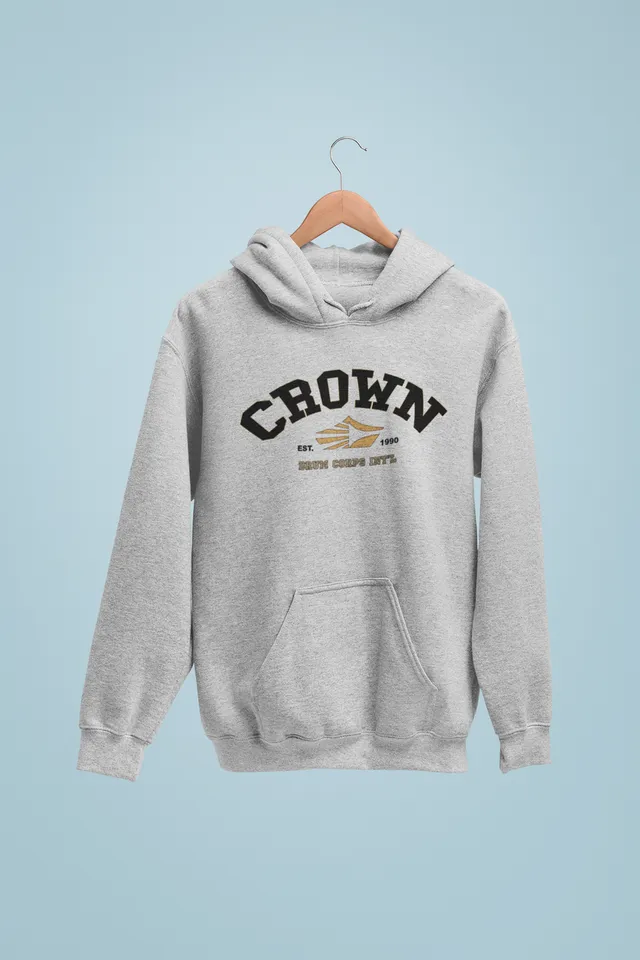 Crown Arc Gold & Black Hoodie (Light Grey)