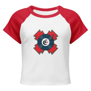 2026 Women’s Micro Rib Raglan Baby Tee (Black or Red)