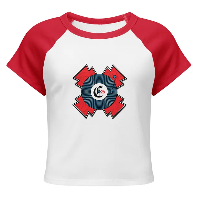 2026 Women’s Micro Rib Raglan Baby Tee (Black or Red)