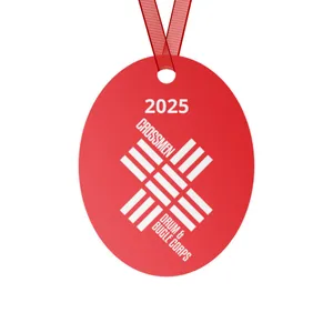 2025 Crosswalking /Santa bones Red Double-sided ceramic ornaments