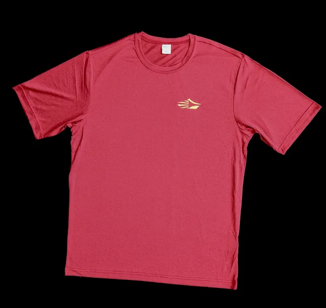 Embroidered Wicking Tee (Cardinal Heather)