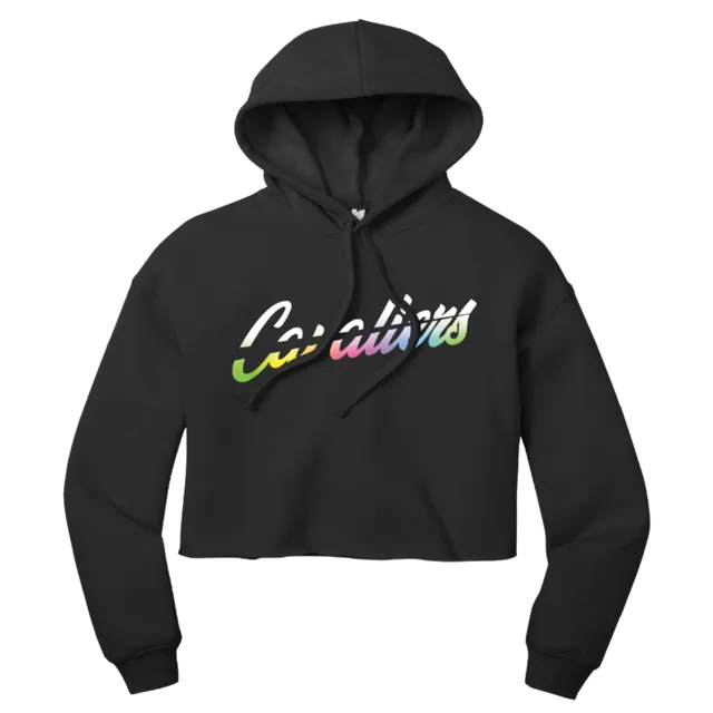 Cavaliers Rainbow Script Cropped Hoodie