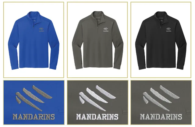 Men's Quarter Zip pullover  - Mandarins