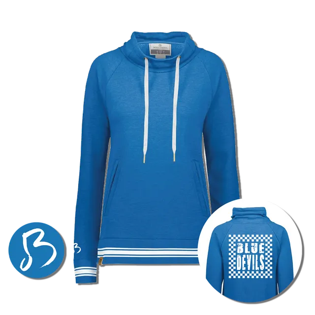 Blue Devils Ladies Funnel Neck Pullover