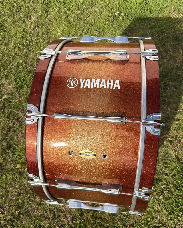 Yamaha 8300 Series 30" Marching Bass Drum, Gold Sparkle Fade. Used by Cadets 2023.