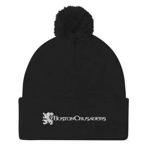 Embroidered Pom-Pom Beanie