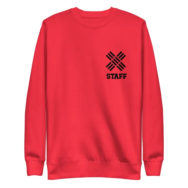 Staff Black-X Sweatshirt (Red, Gray, White)