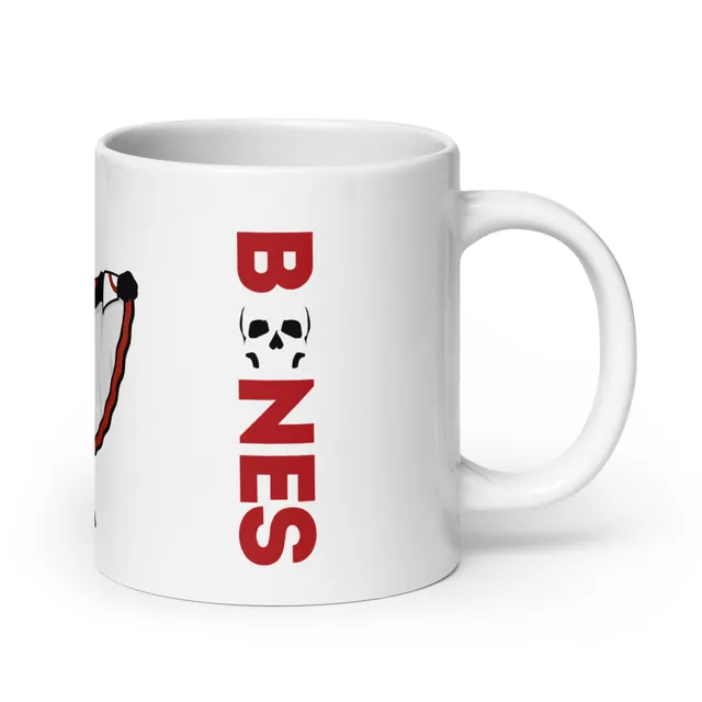 Vertical "BONES" mug
