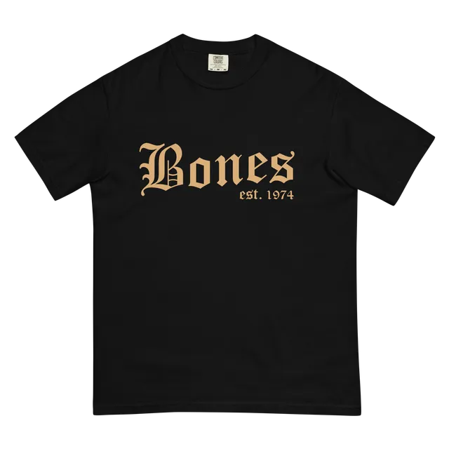 Gold Old English Bones Unisex garment-dyed heavyweight t-shirt