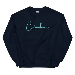 Columbians Cursive Crew-Neck Unisex Sweatshirt - Navy and Dark Grey