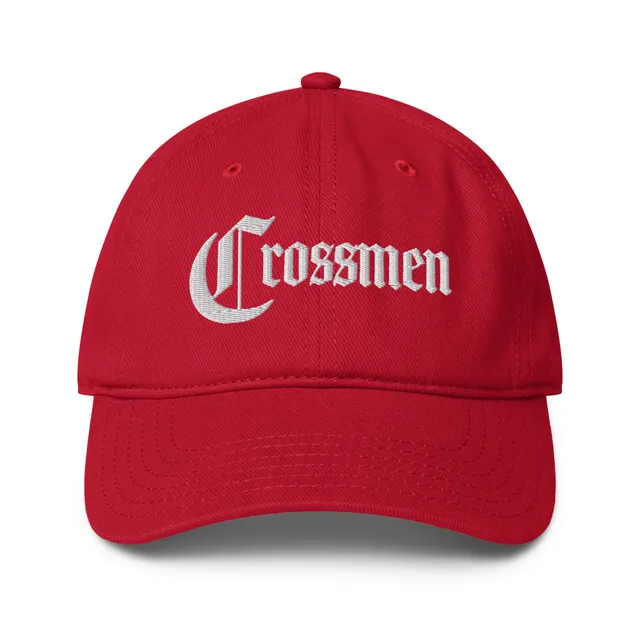 Crossmen White Script Low-profile baseball cap (Black or Red)
