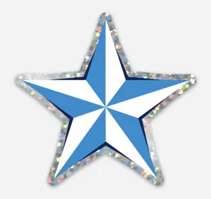 Blue Star Glitter Star Sticker