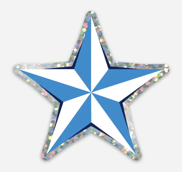 Blue Star Glitter Star Sticker
