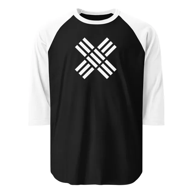 X 3/4 sleeve raglan shirt
