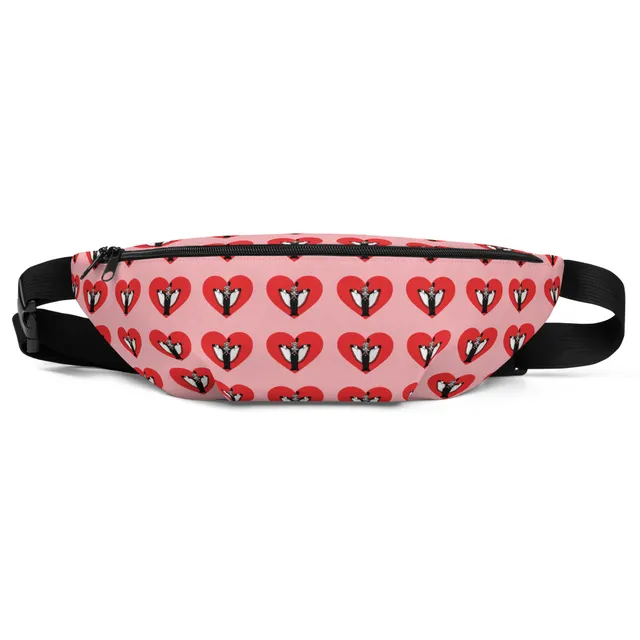 Red Heart Bones Fanny Pack