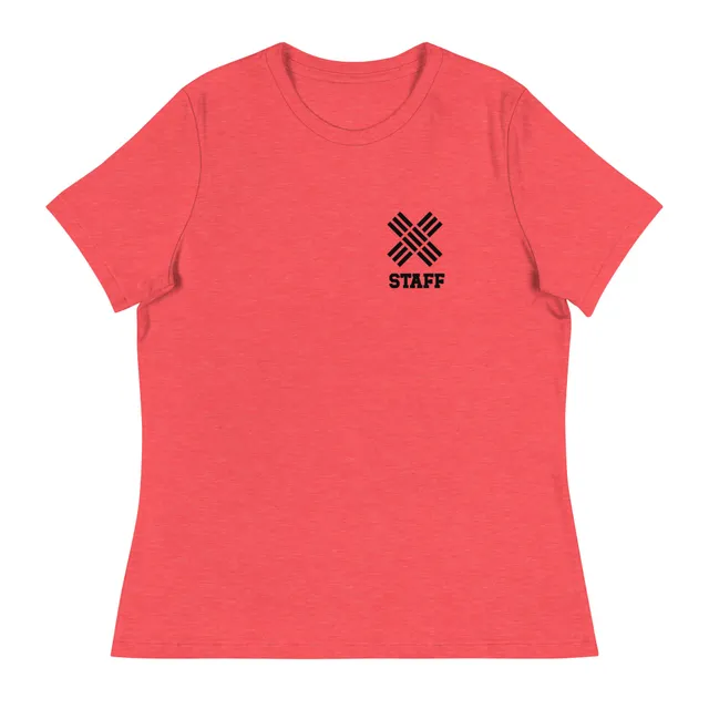 Staff X Women's Relaxed T-Shirt (Red, Gray & White)