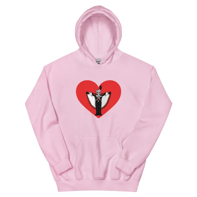 Red Heart Bones Hoodie (Black, Pink, or White)