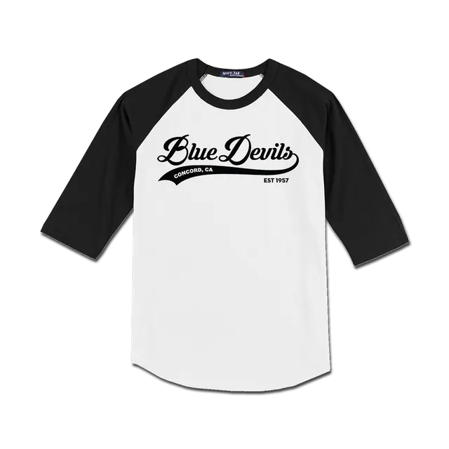 Blue Devils Retro Raglan Baseball Tee