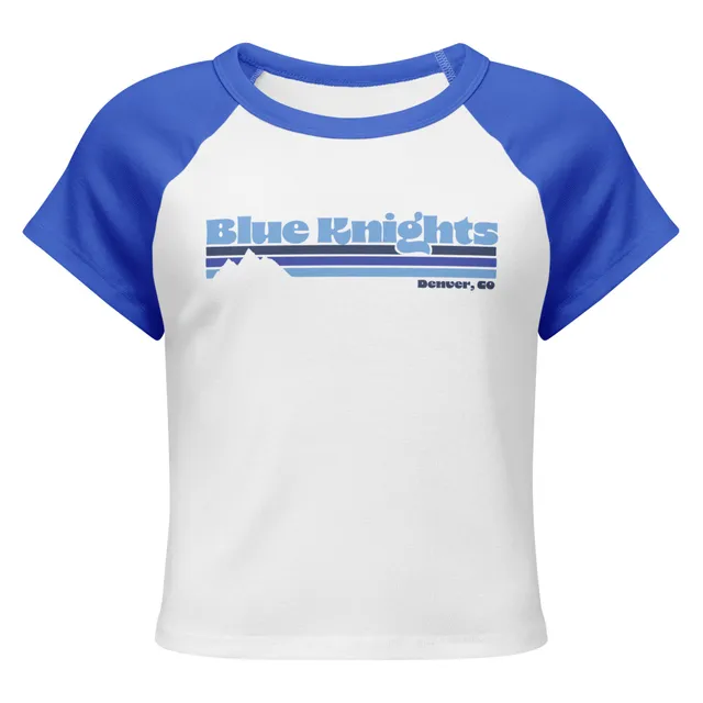 Women’s Blue Stripe Raglan Baby Tee