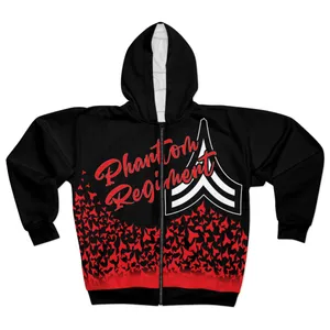Confetti Chevron Zipup Hoodie - Black
