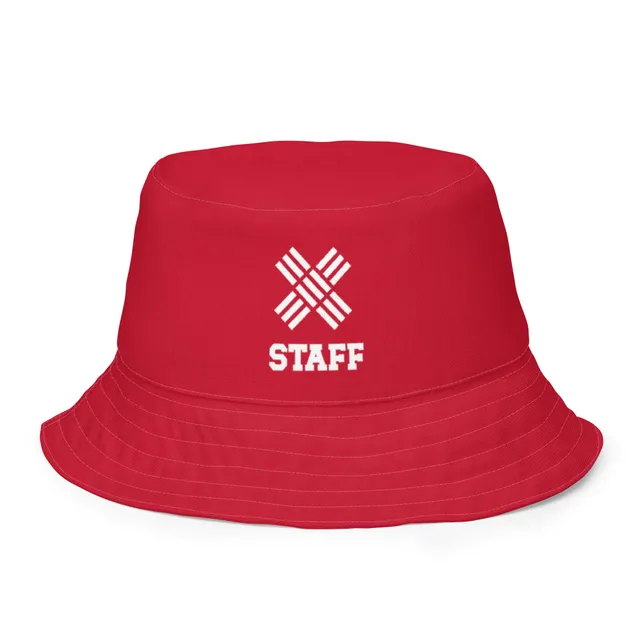 Staff White-X Reversible bucket hat (red-look at pictures)