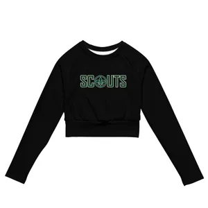 Black Long-Sleeve Crop Top