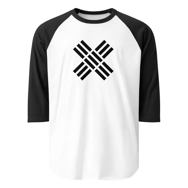 X 3/4 sleeve raglan shirt