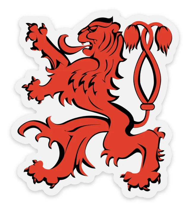 Red Waldo Sticker (3", Clear Border)