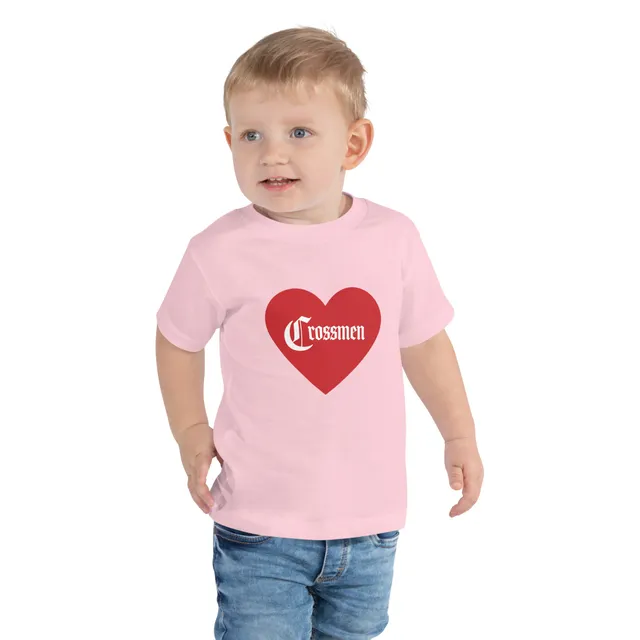 Crossmen Heart Toddler T-Shirt (Black, Pink, or White)