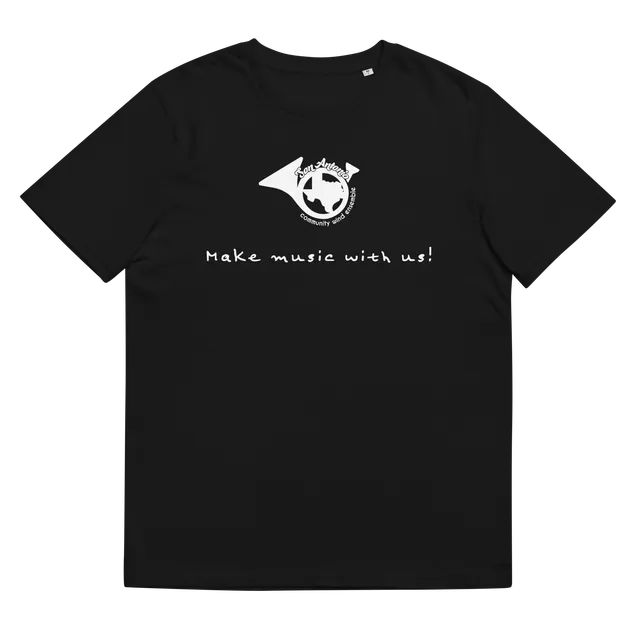 Make Music With Us! Minimalist Unisex organic cotton t-shirt