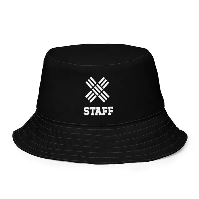 Staff White-X Reversible bucket hat (black - look at pictures)